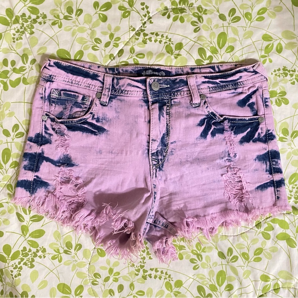 Wallflower Lavender Distressed Jean Shorts